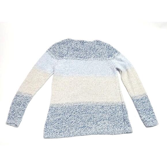 Chico's Space-Dye Jewel Pullover Size 1 (medium) metallic sweater ombre blue - Picture 5 of 6